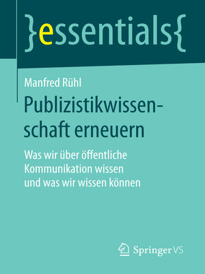 cover image of Publizistikwissenschaft erneuern